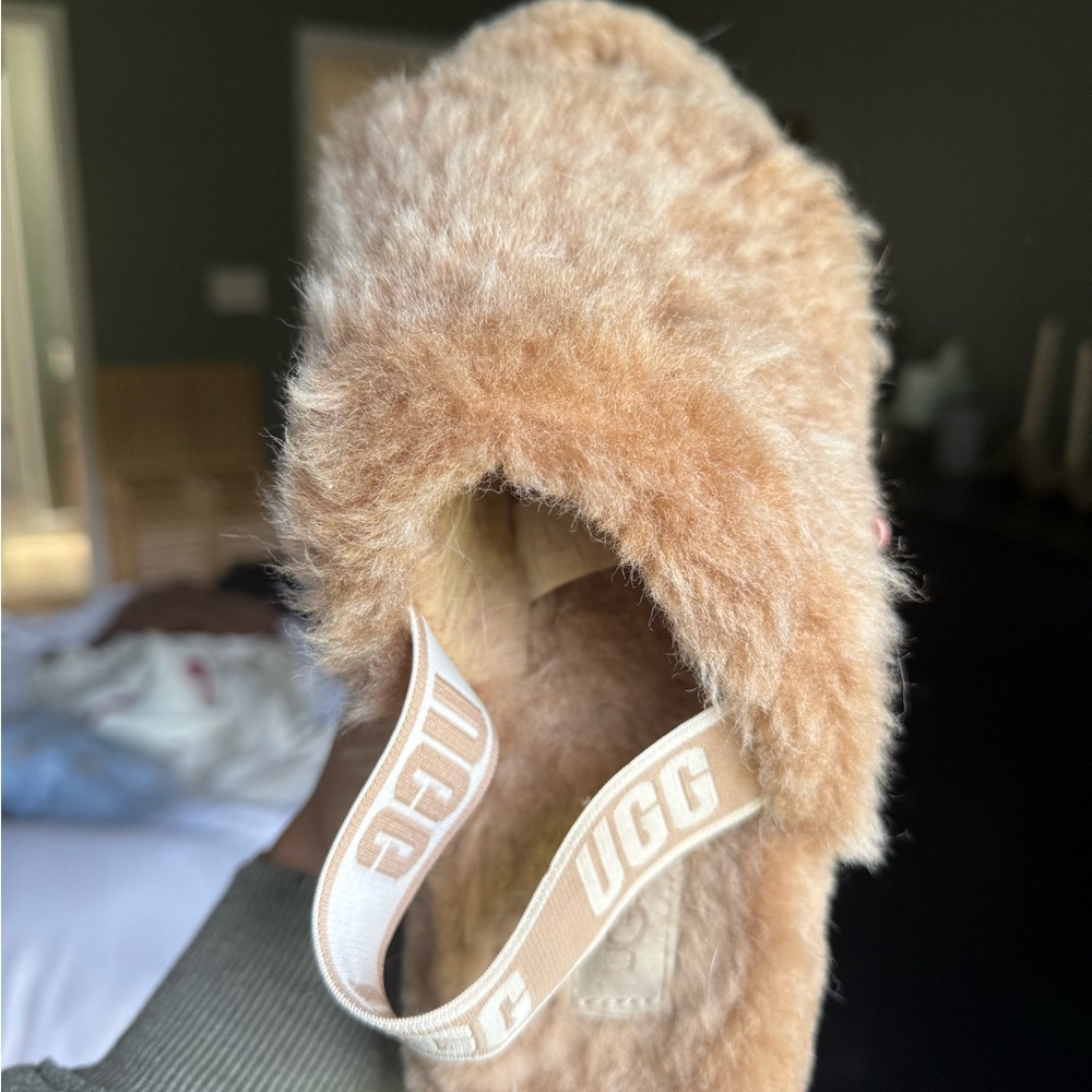 UGG Fuzzy Beige Slippers